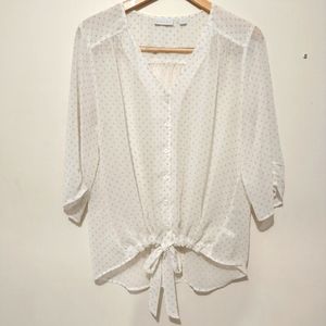 New York & Company Polka Dot Blouse
